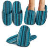 Teal Boho Stripes Decor Slippers