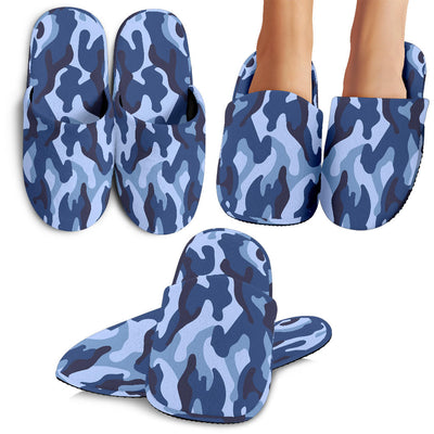Blue Camouflage Slippers