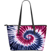 Red, White & Blue Tie Dye Leather Tote Bag