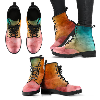 Colorful Grunge Abstract Womens Boots