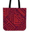 Red Tribal Polynesian Canvas Tote Bag