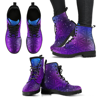 Purple Stars Pattern Womens Boots