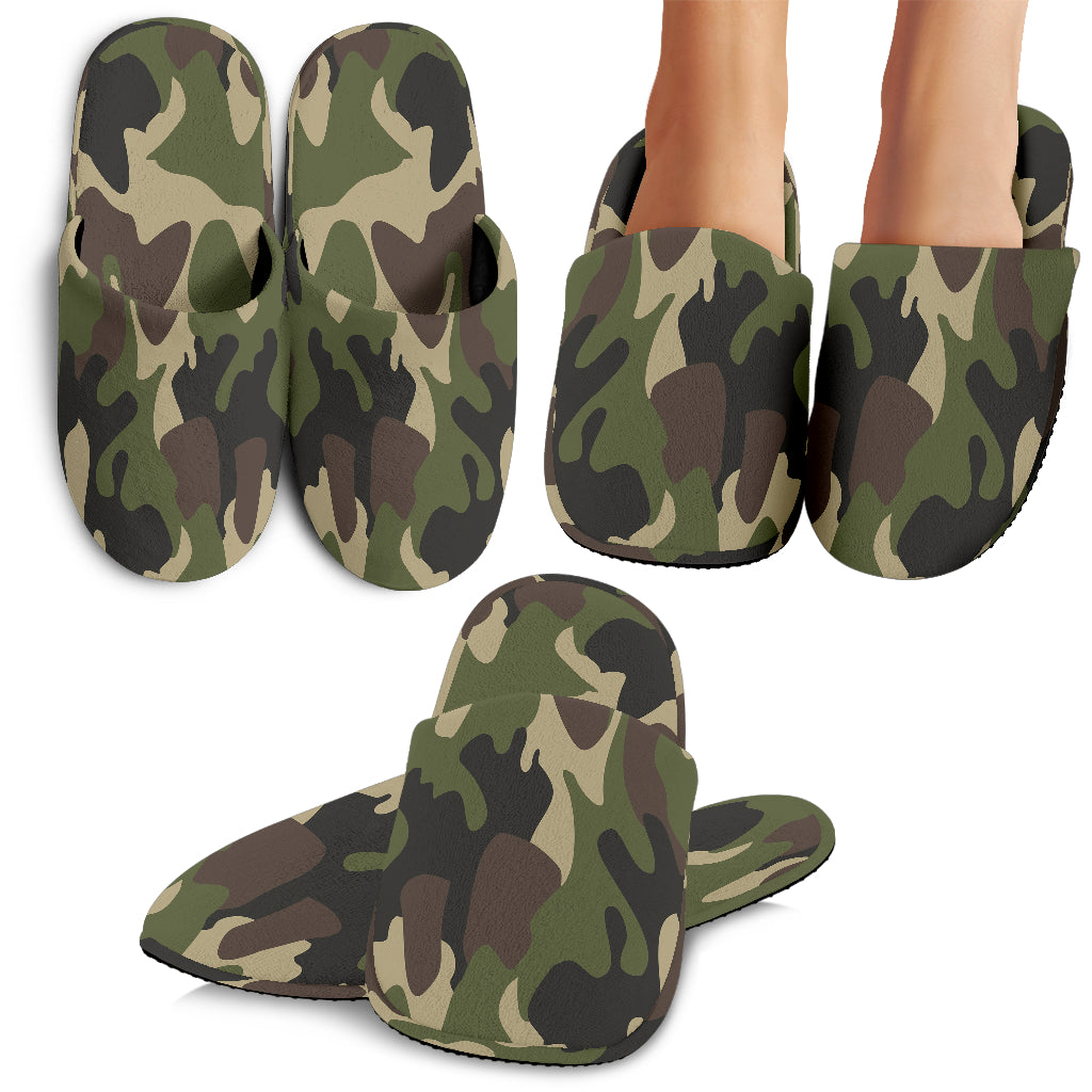 Army Green Camouflage Slippers