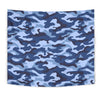 Blue Camouflage Wall Tapestry