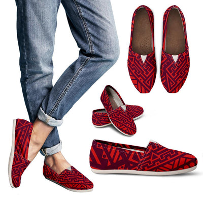 Red Tribal Polynesian Casual Shoes