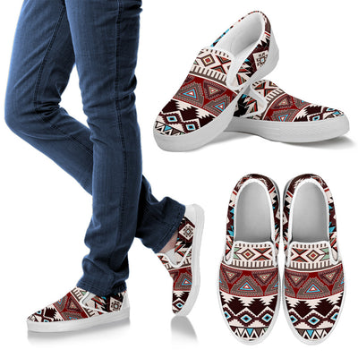 Brown Boho Chic Bohemian Aztec Slip On Shoes