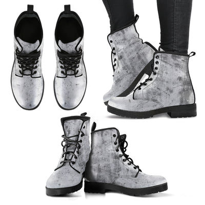 Grey Abstract Grunge Womens Boots
