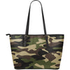 Army Green Camouflage Leather Tote Bag