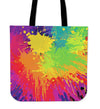 Colorful Paint Splatter Abstract Art Canvas Tote Bag