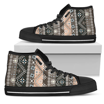 Brown Boho Ethnic High Top Shoes