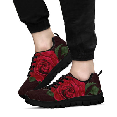 Red Rose Black Sneakers