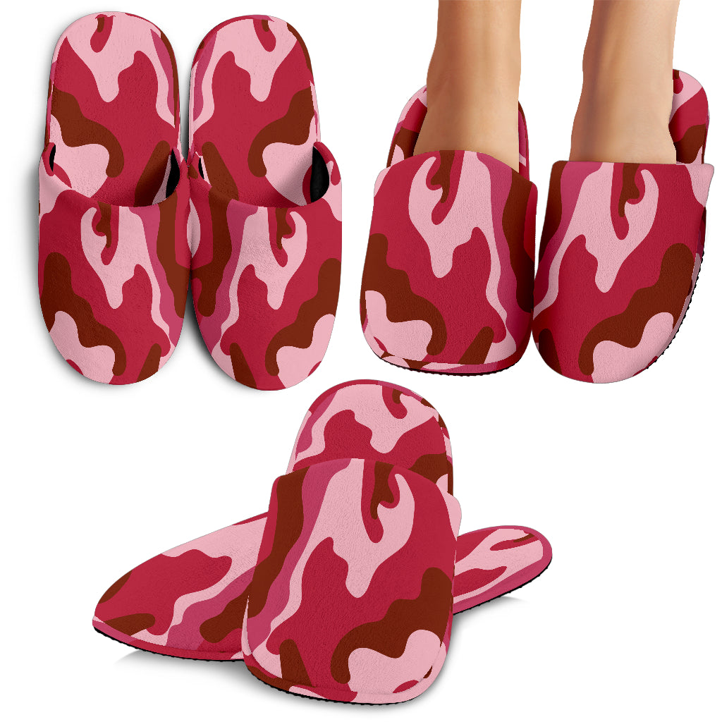 Red & Pink Camouflage Slippers