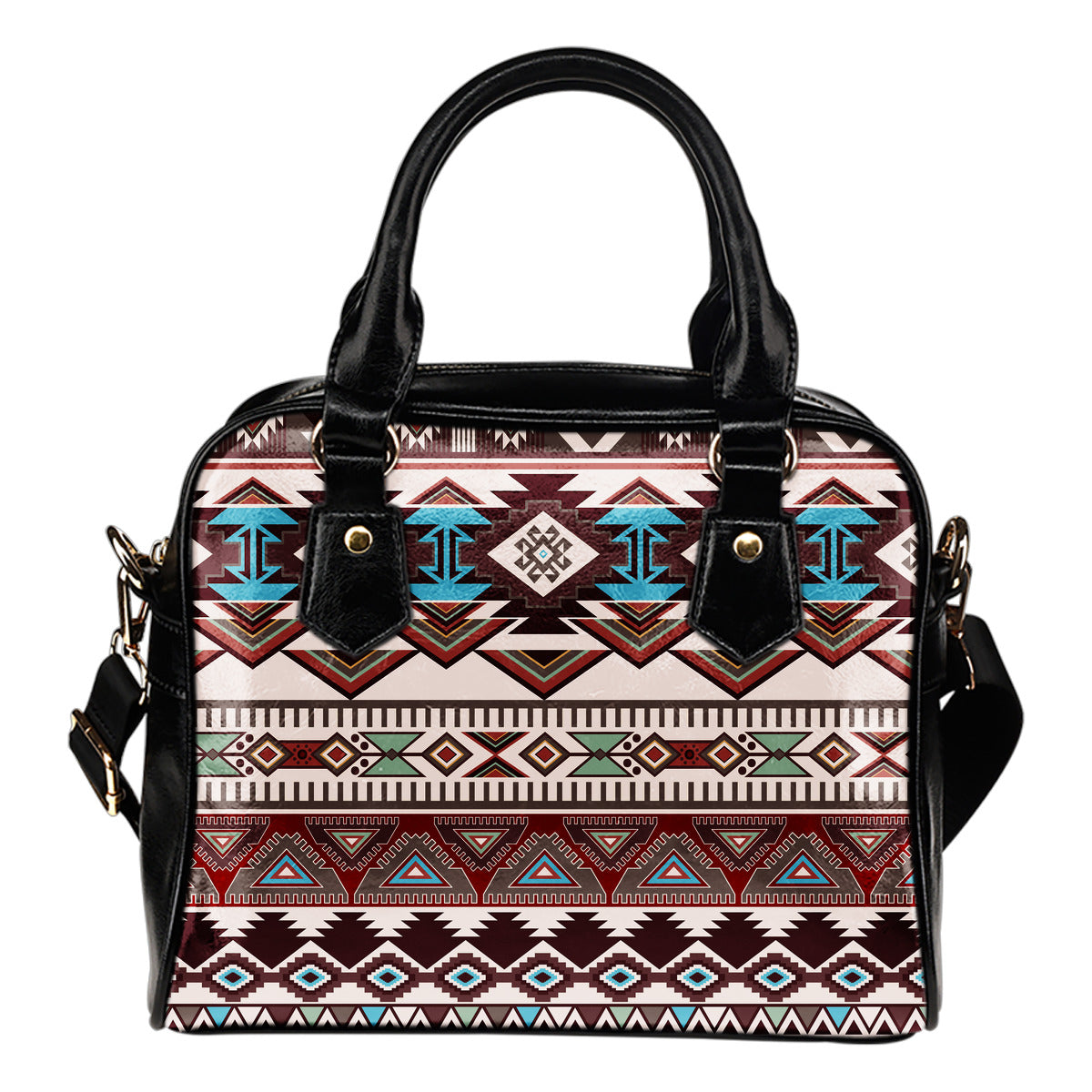 Brown Boho Chic Bohemian Aztec Shoulder Handbag