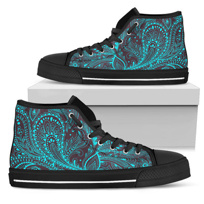 Teal Decor High Top Shoes - Black