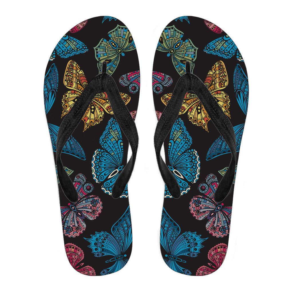 Colorful Butterflies Flip Flops