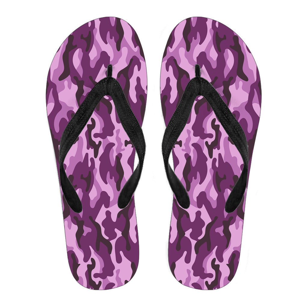 Purple Camouflage Flip Flops