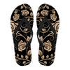 Tan Floral Decor Flip Flops