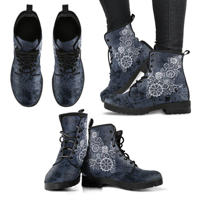 Dark Grey Gears Decor Womens Boots