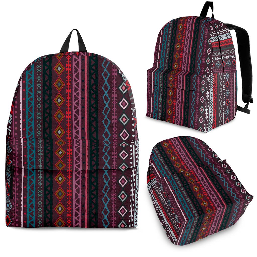 Red Boho Stripes Backpack
