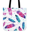Pink Feathers Canvas Tote Bag