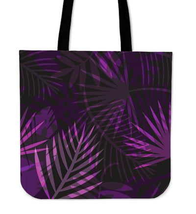 Purple Leaves Canvas Tote Bag