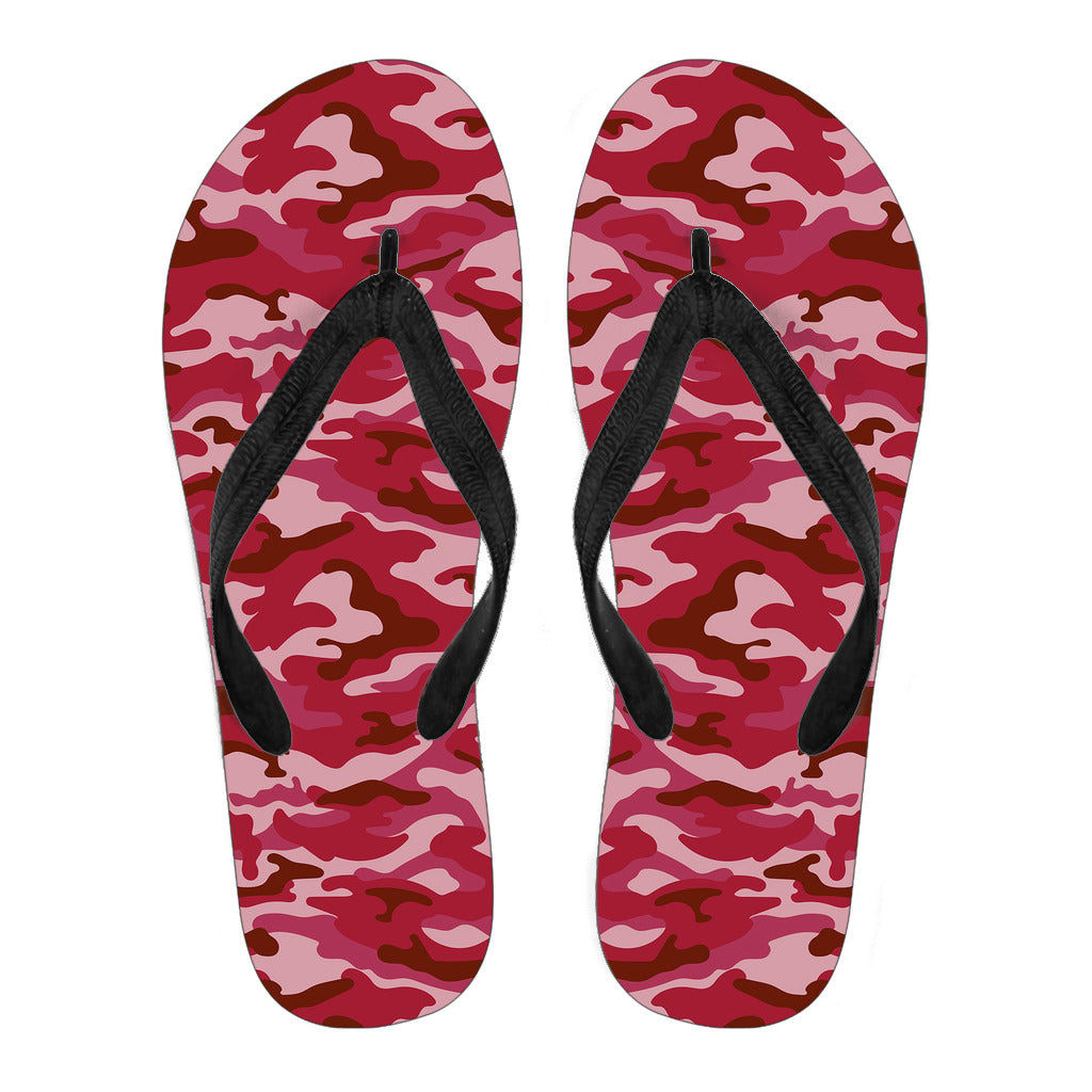 Red Camouflage Flip Flops