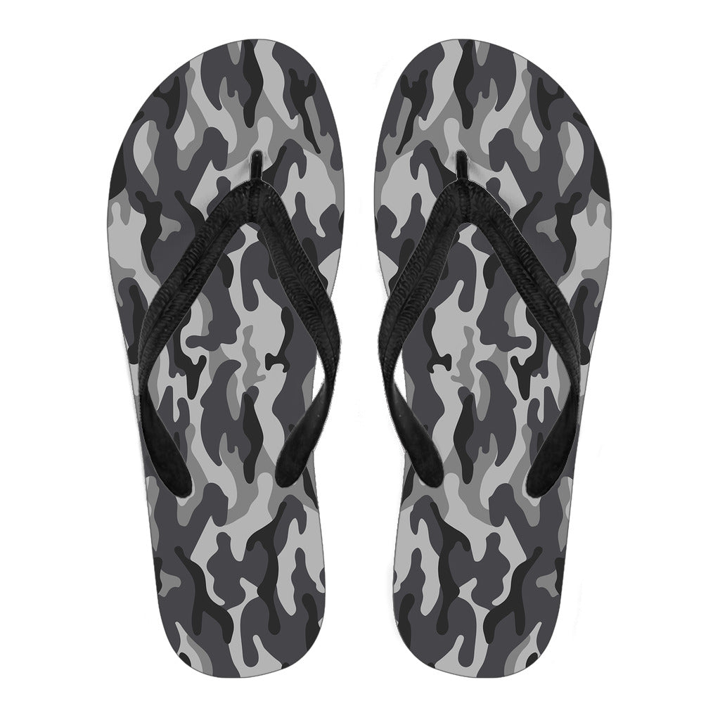 Grey Camouflage Flip Flops