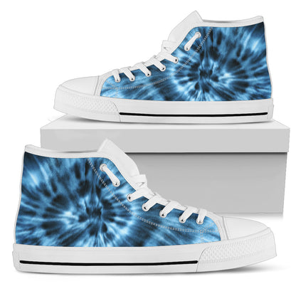 Blue Tie Dye Print High Top Shoes