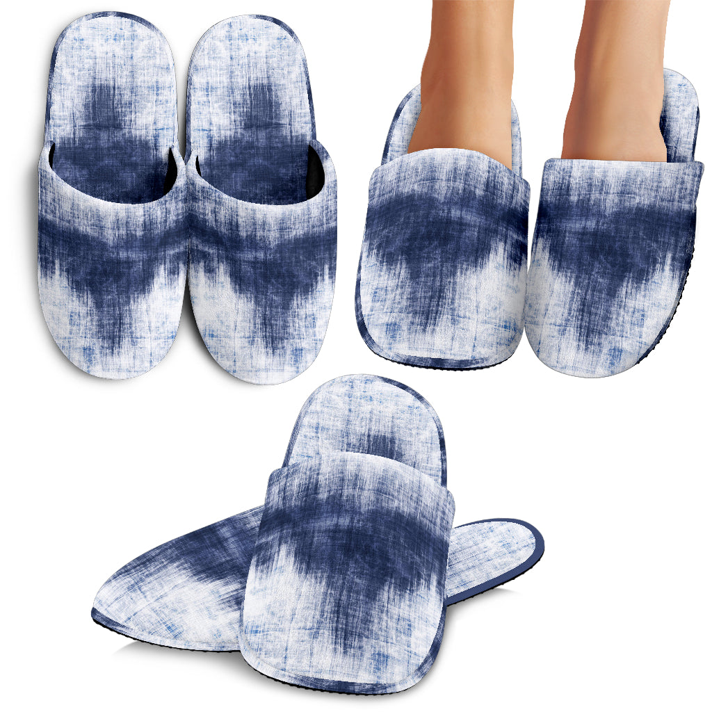 Denim Blue Abstract Slippers