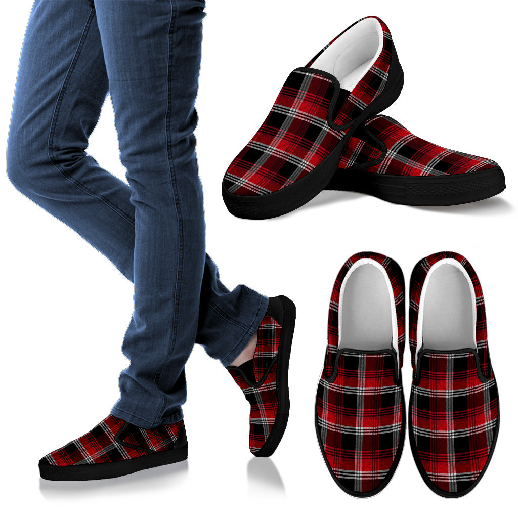 Red Plaid Slip On Shoes