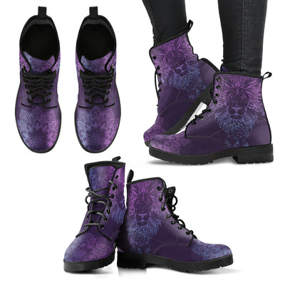 Purple Lion Mandala Womens Boots