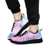 Pink Blue Cotton Candy Tie Dye Sneakers - Black