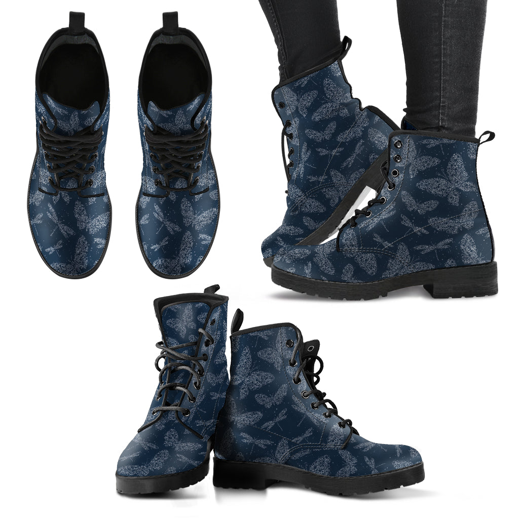 Dark Dragonflies & Butterflies Womens Boots