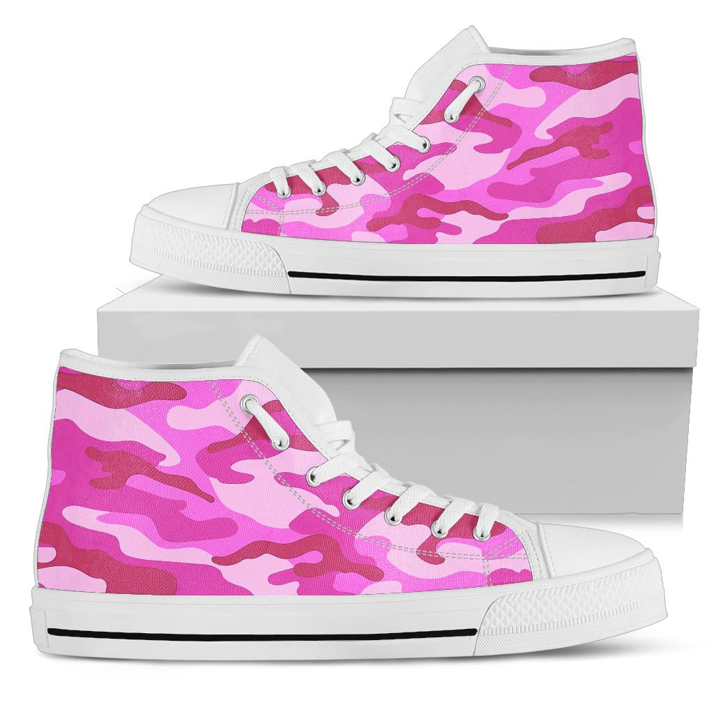 Pink Camouflage High Top Shoes