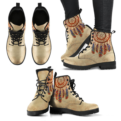 Beige Boho Dream Catcher Womens Boots