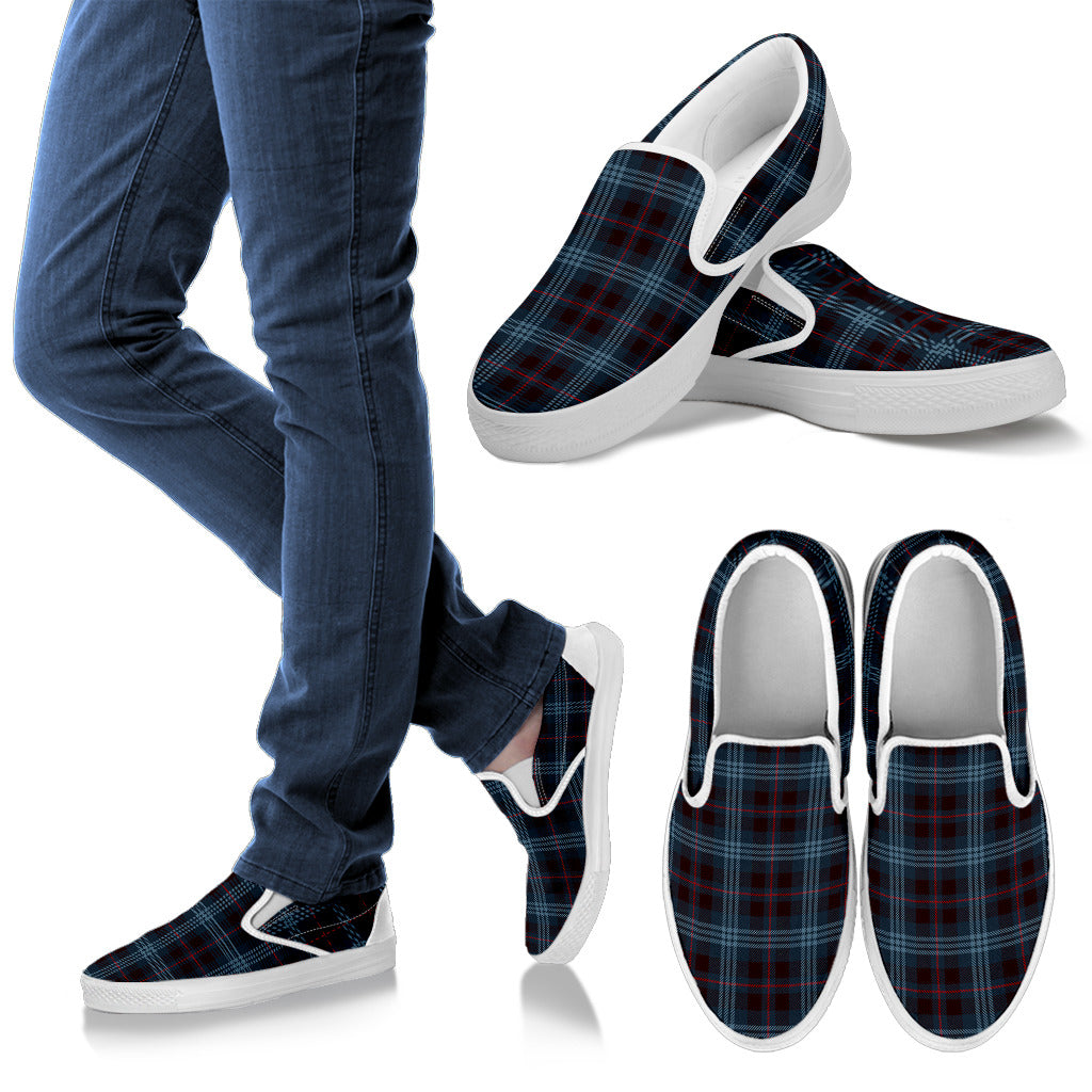 Blue Plaid Slip On Shoes