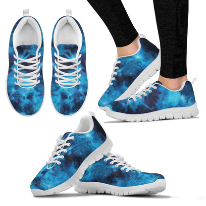 Blue Grunge Tie Dye Print Sneakers