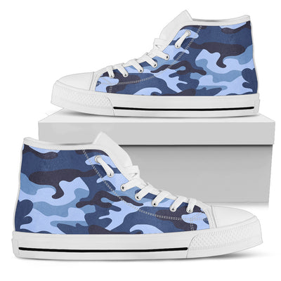 Blue Camouflage High Top Shoes