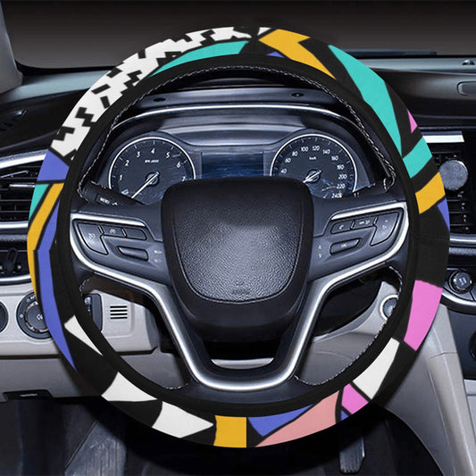 Colorful Abstract Triangles Steering Wheel Cover