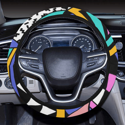 Colorful Abstract Triangles Steering Wheel Cover