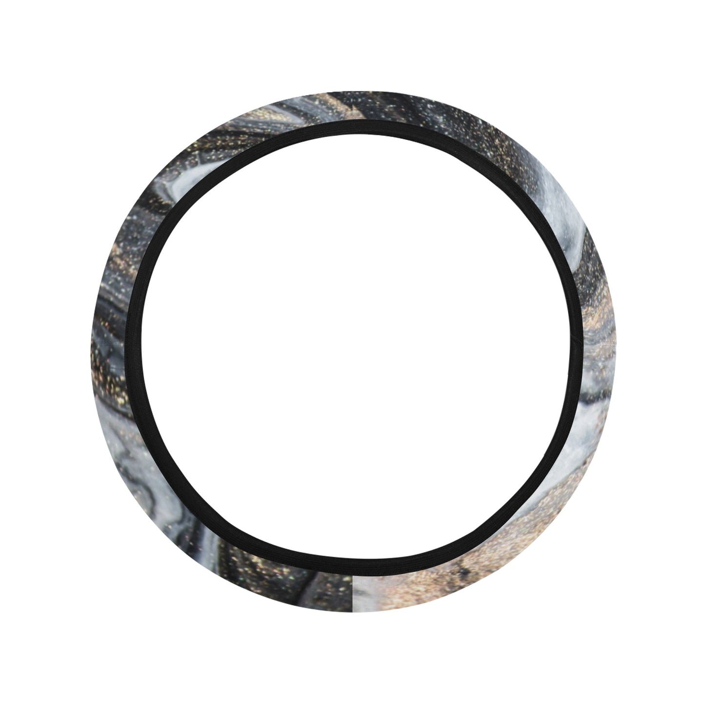 Gold Marble Print Steering Wheel Cover