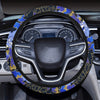 Blue Flowers Steering Wheel Cover