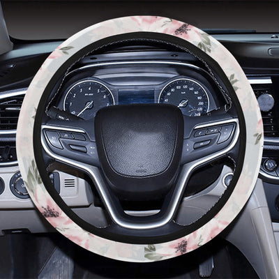 Pink Flower Stripes Steering Wheel Cover