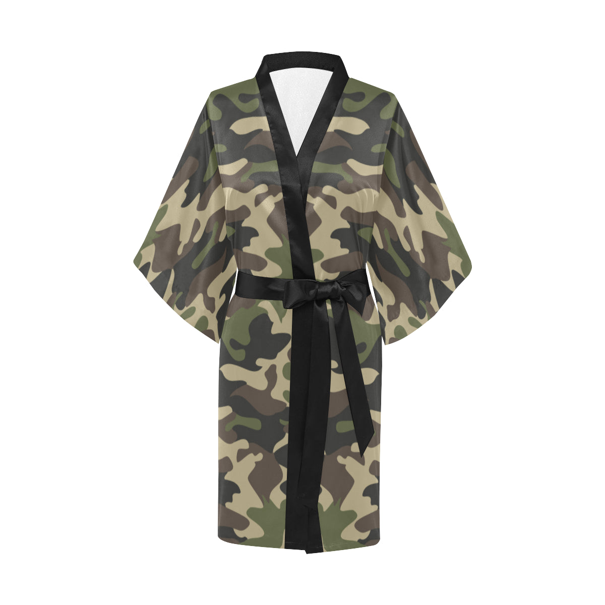 Army Green Camouflage Kimono Robe