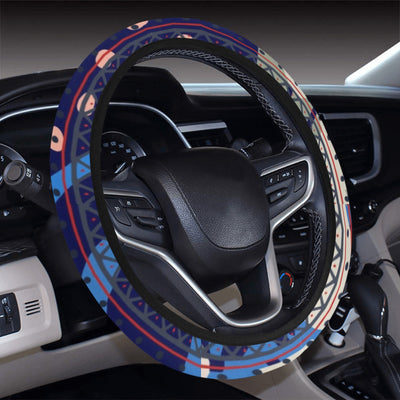 Blue Grey Abstract Steering Wheel Cover