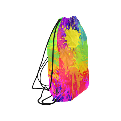 Colorful Paint Splatter Abstract Art Drawstring Bag