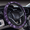 Purple Floral Steering Wheel Cover