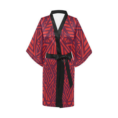 Red Tribal Polynesian Kimono Robe