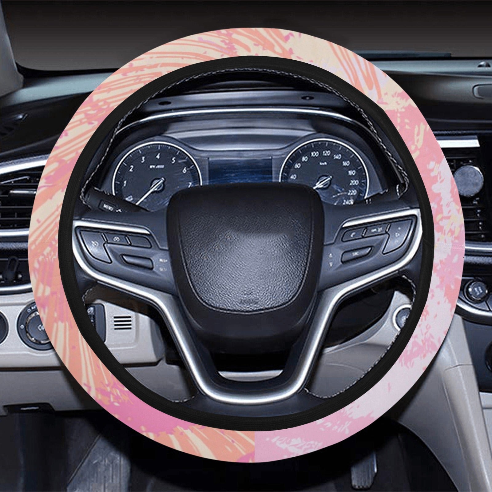 Pink Pastel Abstract Steering Wheel Cover