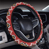 Red Ethnic Stripes Steering Wheel Cover